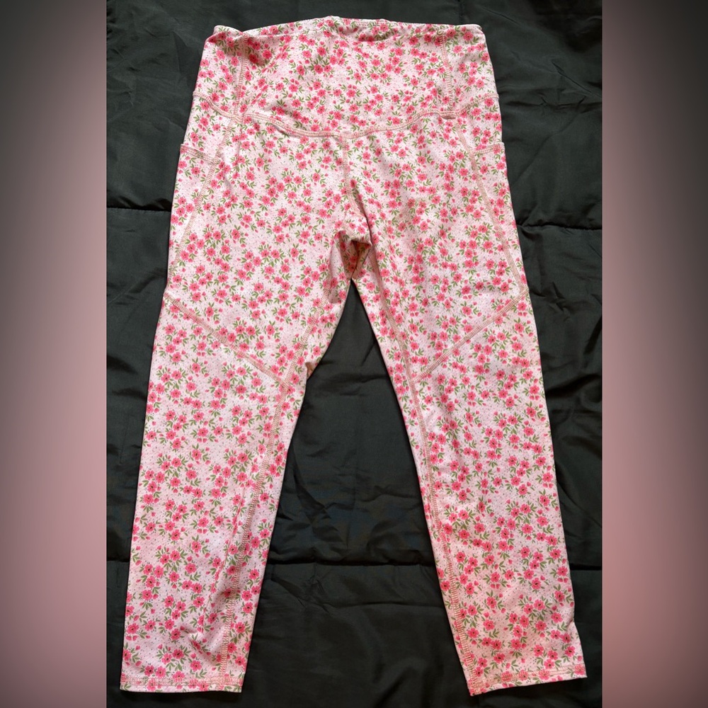 Lot of 2 Woman Sz XL 1XL Adidas Evolution and Creation  Pink Floral Leggings - Picture 4 of 9